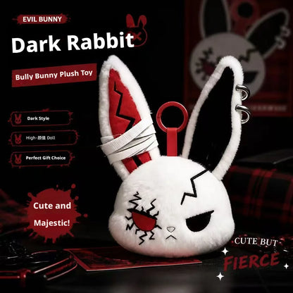 Halloween Gothic Bunny Plush Keychain RabbitBag Charm with Bandage Desian Kawaii Key Ring Pendant Car Bag Ornament Gift
