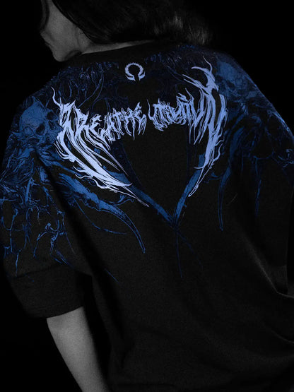 Breathedivinity New Cotton Printed Loose-Fitting Round-neck T-Shirts for Men and Women