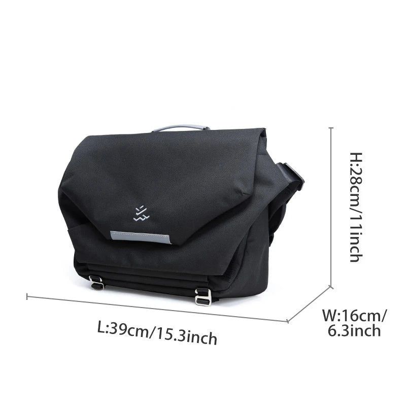 MOYYI Design Large Laptop Messenger Bag for Men Waterproof Travel Crossbody Shoulder Bag Reflective Cycling College School Bag
