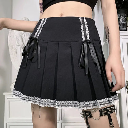 Women's Pink Plaid Gothic Mini Skirt