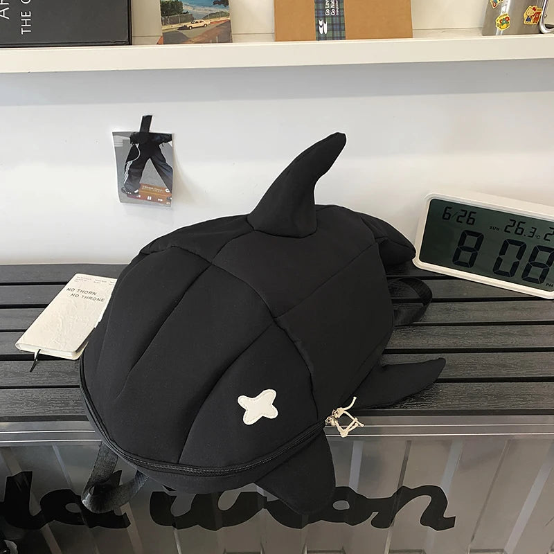 Whale Design Dual Shoulder Backpack Unisex Street Style Cycling Bag Fashionable Student Backpack for Men And Women