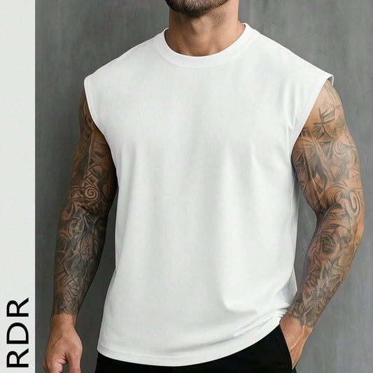 Men's Streetwear Slim Fit Workout White Crop Top
