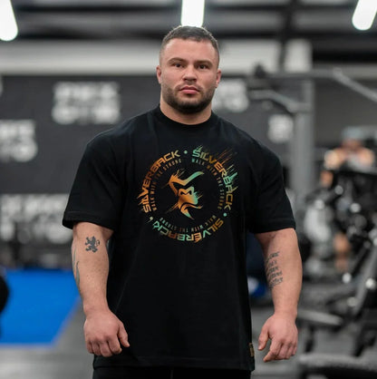 SILVERBACK Muscle Fitness T-shirt Summer Men's Athleisure Workout short sleeve Shirts cotton Fitness Tee Gym Sports Shirt Tops