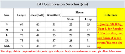 01-Men's Compression Long Sleeve Sports Shirt Workout Tops Gym Compression Breathable High Stretch
