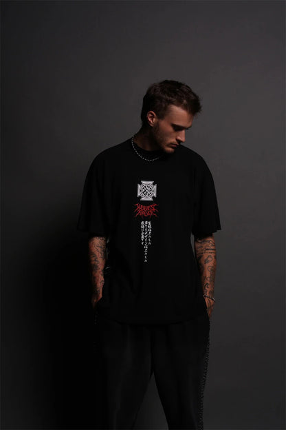 Men's Oversized Martial Arts Graphic Workout T-Shirt