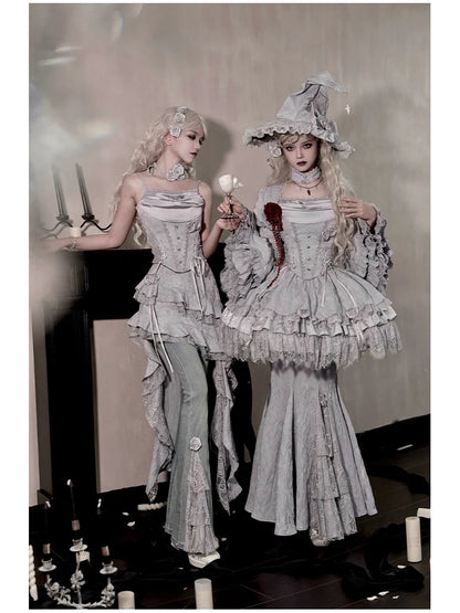 Women's Gothic Camisole Fishtail Skirt Set