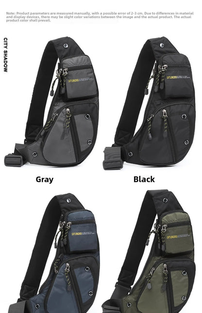 2025 New Men's Oxford Cloth Crossbody Bag Casual Single Shoulder Bag Fashionable Street Style Leisure Chest Bag for Men