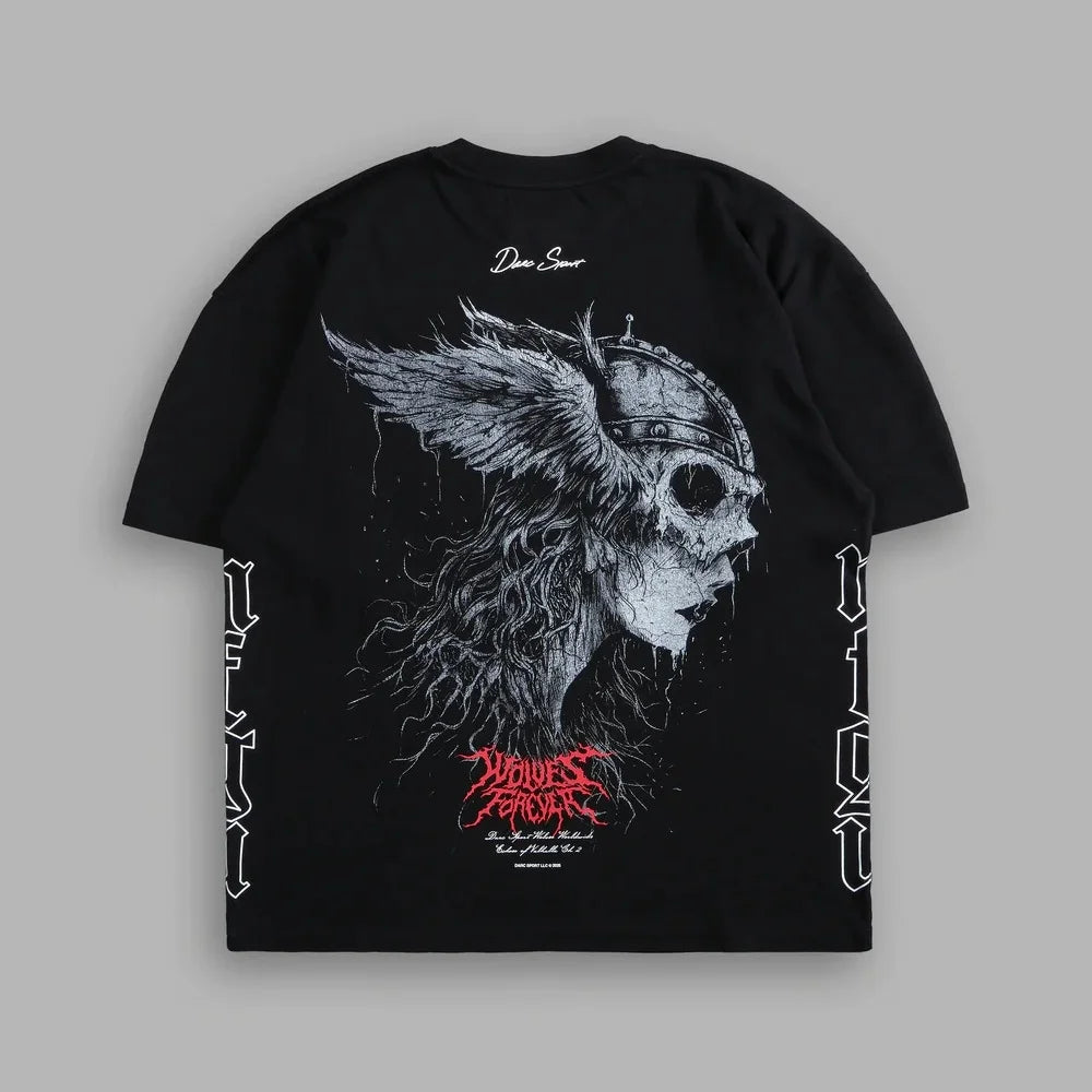 US SIZE NEW "SIDE BY SIDE" OVERSIZED TEE IN BLACK Men T Shirts Y2k DARK - APEX RITUAL men's t-shirts