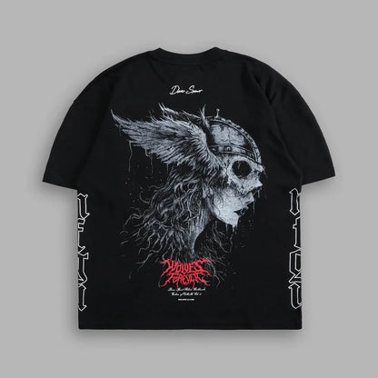 US SIZE NEW "SIDE BY SIDE" OVERSIZED TEE IN BLACK Men T Shirts Y2k DARK - APEX RITUAL men's t-shirts