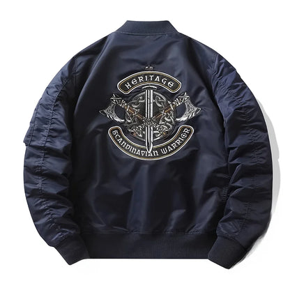 Apex Ritual – Spring Autumn Embroidered MA1 Pilot Jacket Men – Trendy American Workwear Baseball Style