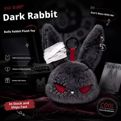 Apex Ritual – ホットゴシックバニーぬいぐるみキーチェーン – かわいいウサギバッグチャームキーリングペンダント