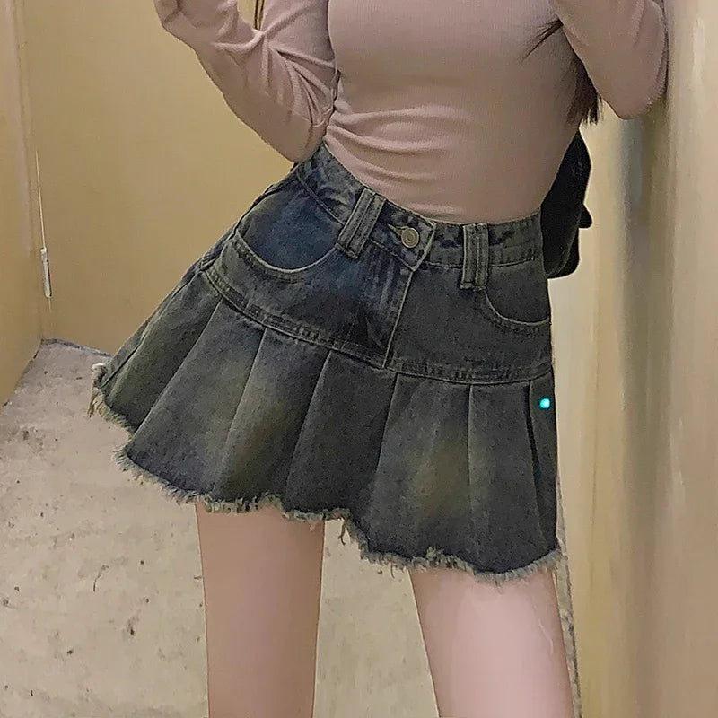 Women's Y2K Harajuku Denim Mini Skirt