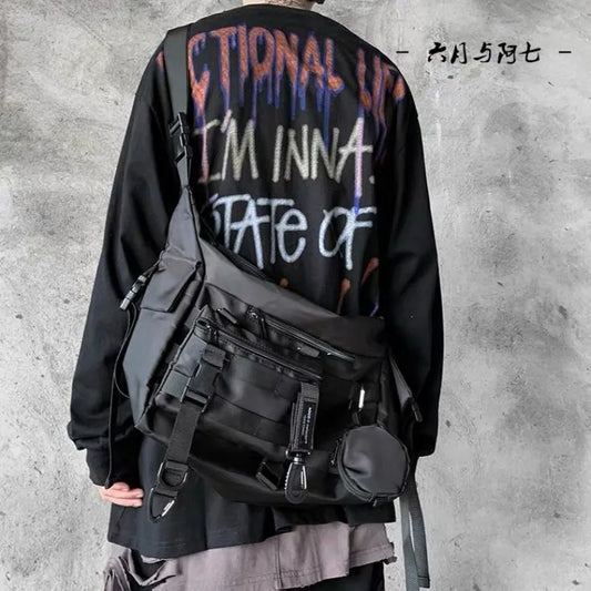 Shopper Nylon Shoulder Gothic Black Crossbody Messenger Tote Bags For Men - APEX RITUAL women's bags