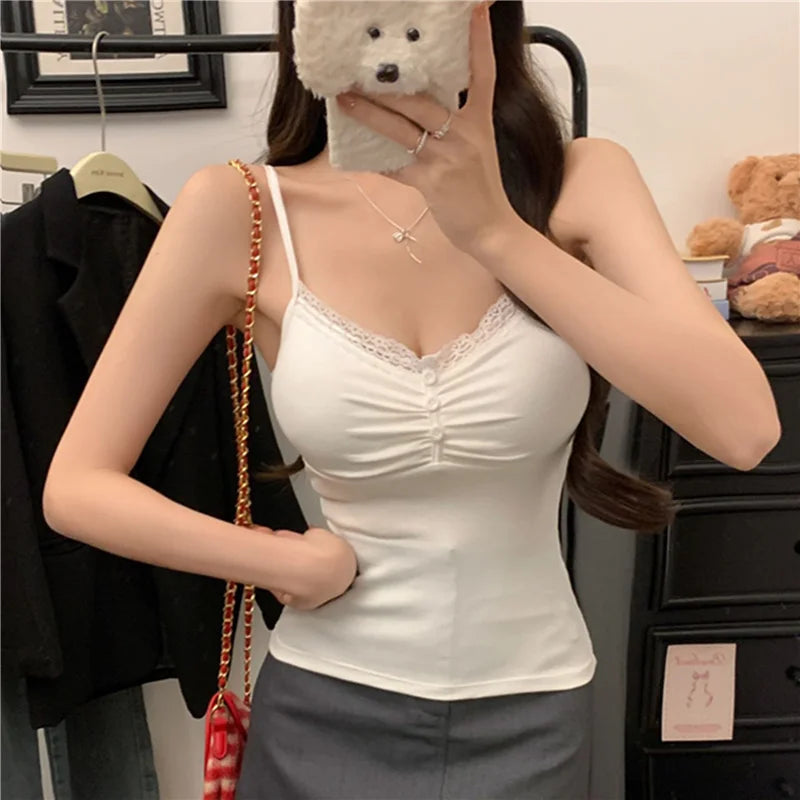 Women's White Lace Padded Crop Top
