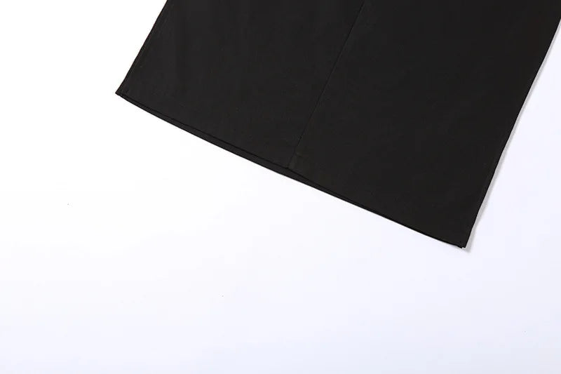 Women Midi Skirts Goth Dark Grunge Casual Tag Split Mall Gothic Punk High Raise Slim Long Skirt Y2k Sexy Fashion Streetwear