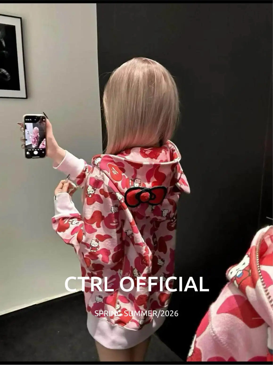 In  Stock  Anime Hello Kittys Hooded Jacket Girl Commuting Coat Jacket Kuromi Anime 3d Ears Hooded Cute Leopard Print Clothes