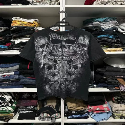 Apex Ritual – Y2K Hip Hop Oversized Long Sleeve T-Shirt – Gothic Round Neck Streetwear Top
