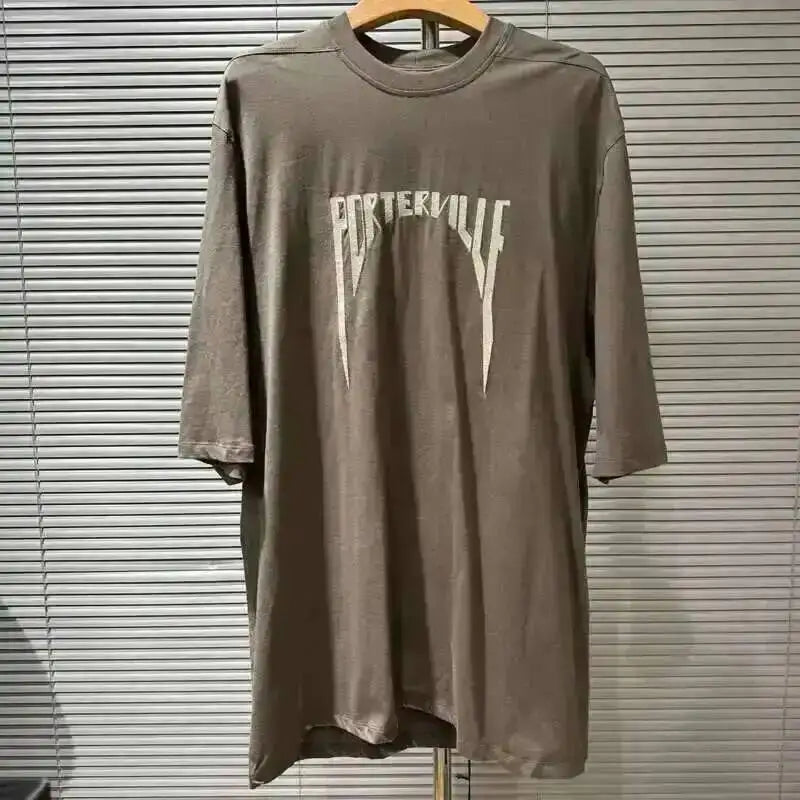 HKSH Summer Men's Tide Dark High Street Trendy Letters Print T-shirt Women Round Collar Cotton Oversized Loose Short Tees HK3578