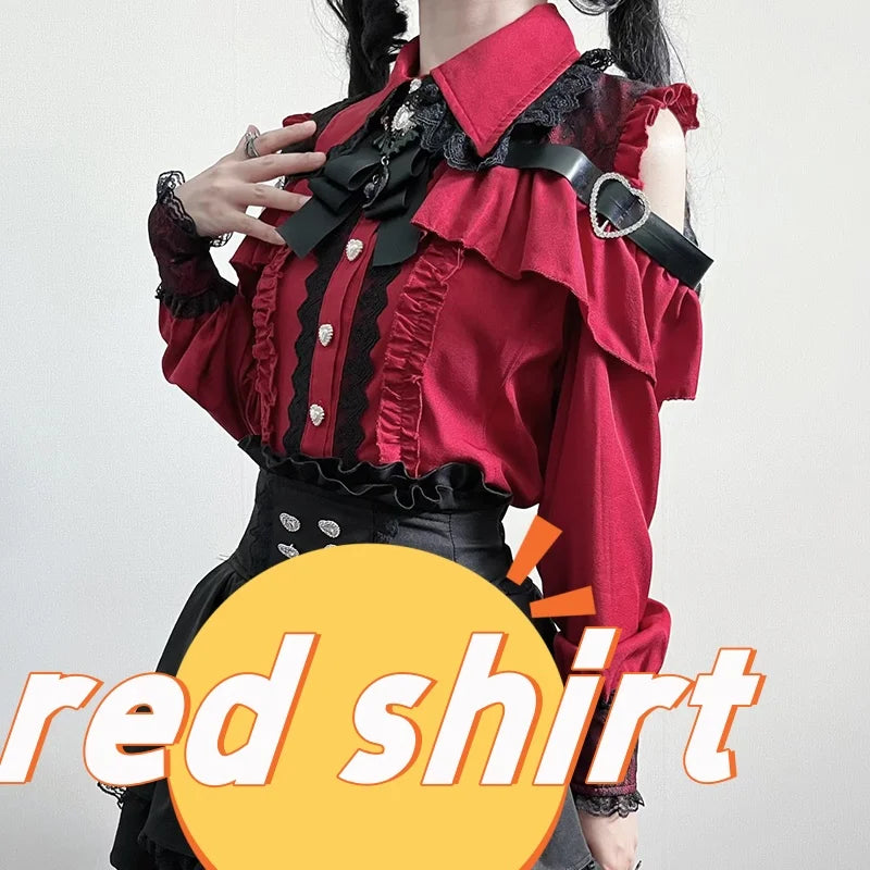 Women's Jirai Kei Lolita Long-Sleeve Blouse