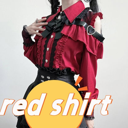 Women's Jirai Kei Lolita Long-Sleeve Blouse