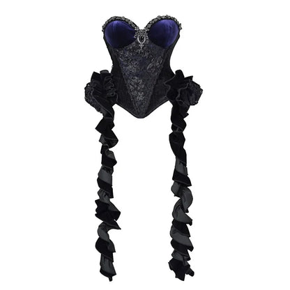 Women's Gothic Velvet Corset Waist Top