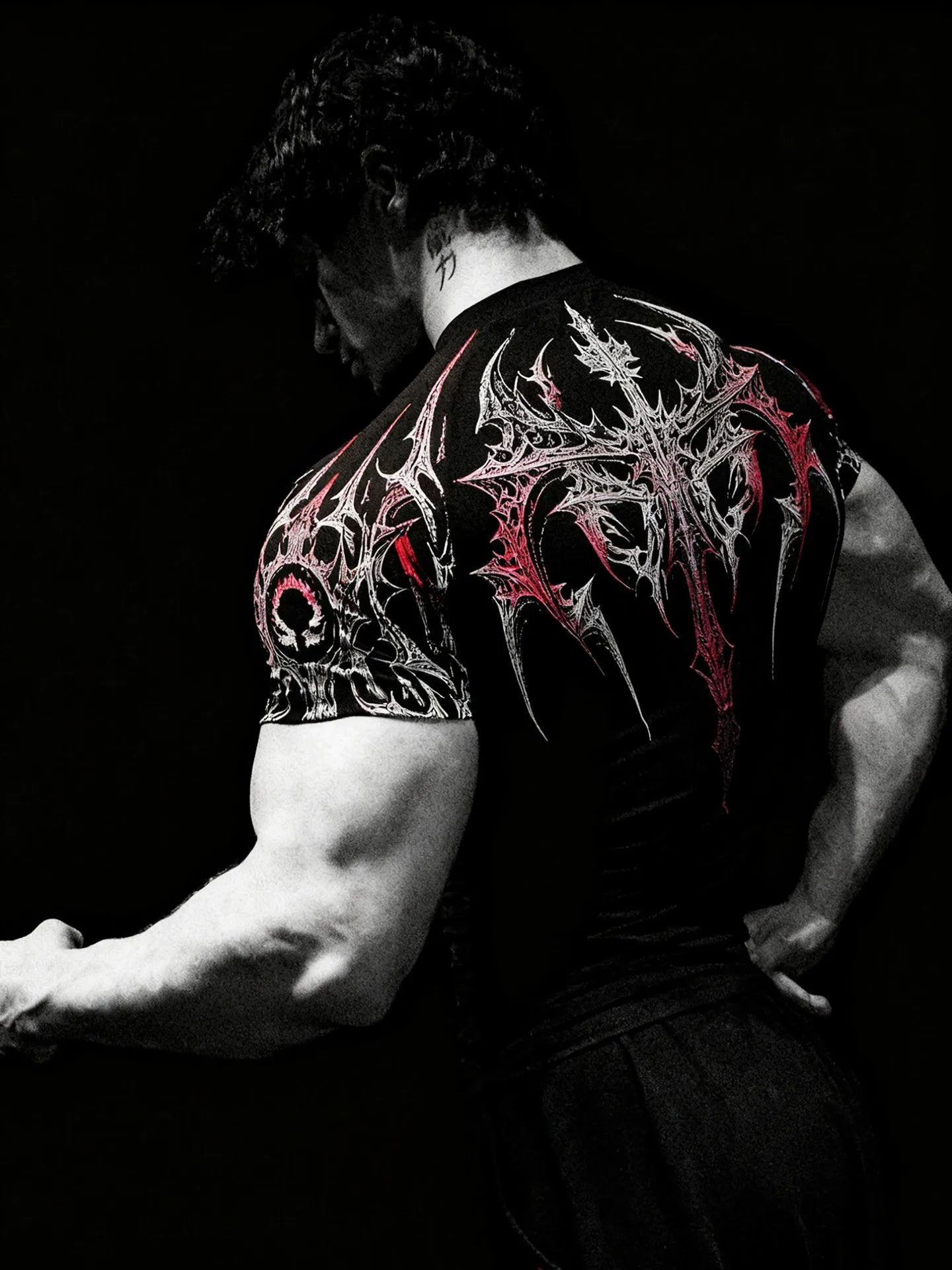 Gothic Battle Axe Short Sleeved Men's Quick Drying Stretch Fitness Suit For Summer Sports With Tight Compression Cuffs T-shirt