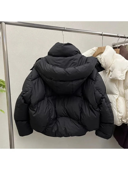 2024 Oversize Cotton Jaet Women's Loose Bread Sle ort Coat Small Design Sense Friend Matching Thiened Polyester Filling