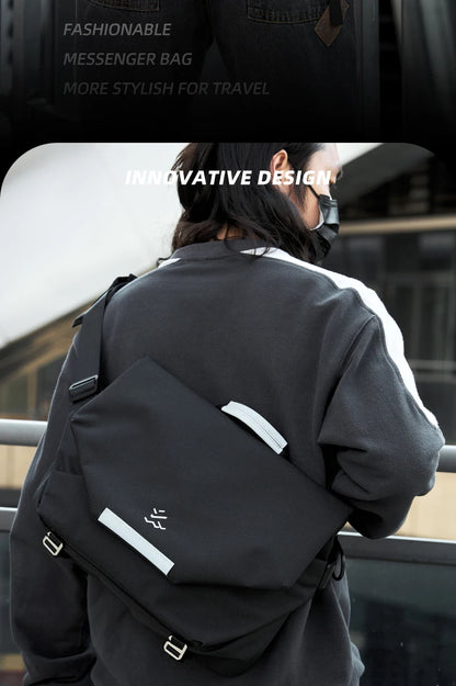 MOYYI Design Large Laptop Messenger Bag for Men Waterproof Travel Crossbody Shoulder Bag Reflective Cycling College School Bag