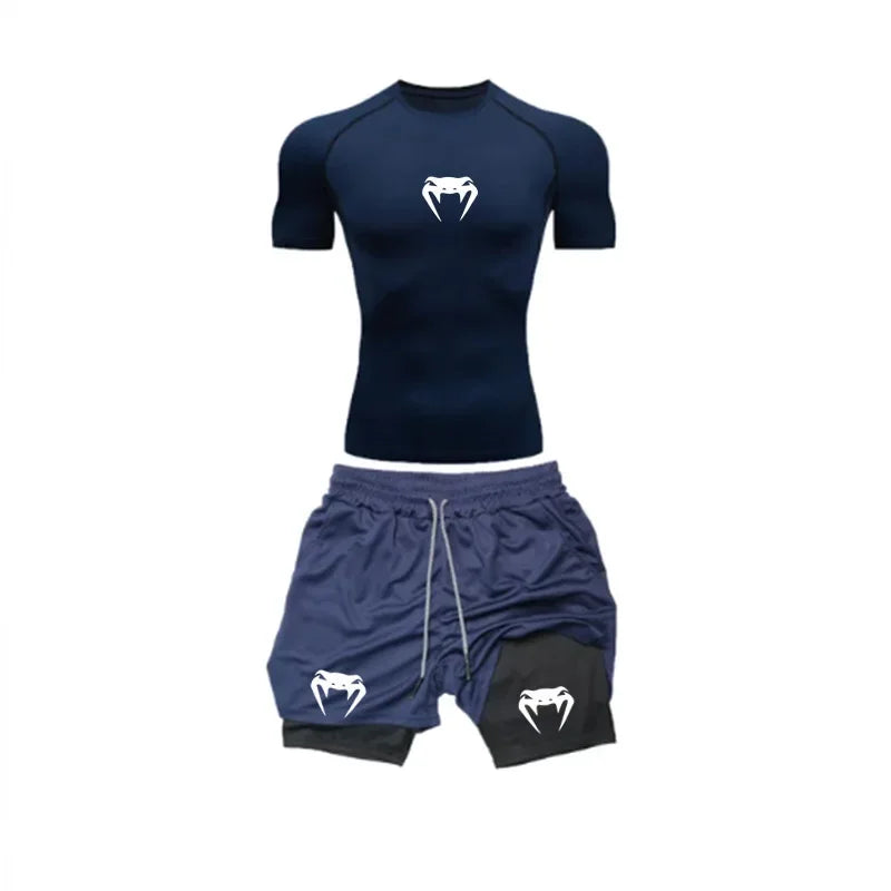 Apex Ritual Men's Training Set – Short-Sleeve Tee & Quick-Dry Mesh Shorts