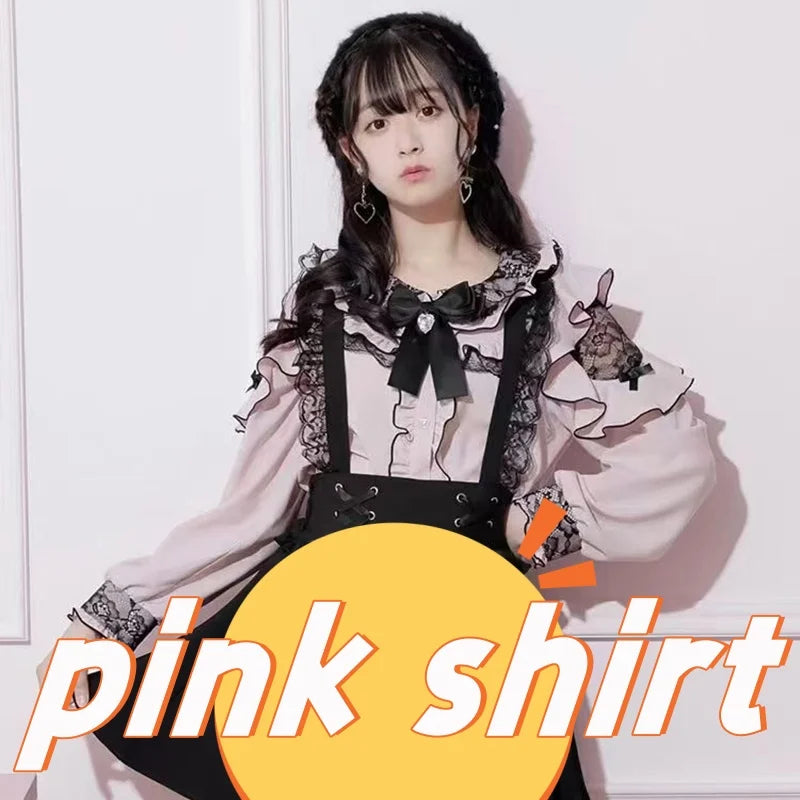 Women's Jirai Kei Lolita Long-Sleeve Blouse