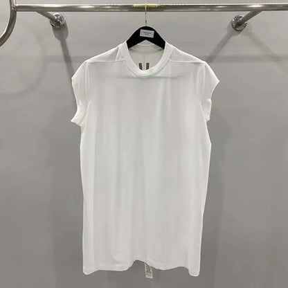 HKSH Summer New Men's Tide Dark Cotton T-shirt Classic Large Size Loose Ragged Edge Solid Color Tank Tops Chic Punk Vest HK2022