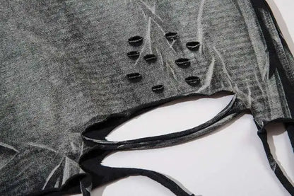 HKSH Summer New Trendy Dark Color Contrast O-Neck Short Sleeve T-shirts Men's Tide High Street Half Length Tees Tie-dyed HK0989