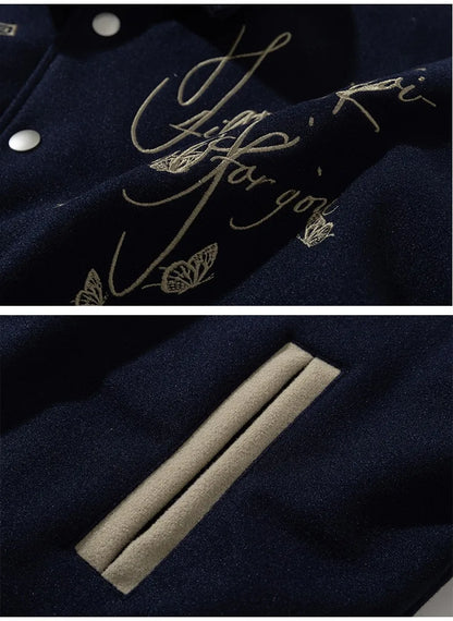 Man Baseball Jacket Winter Letter Embroidery Varsity Jacket Women American Vintage Coat Warm Fashion Hip Hop Original Original