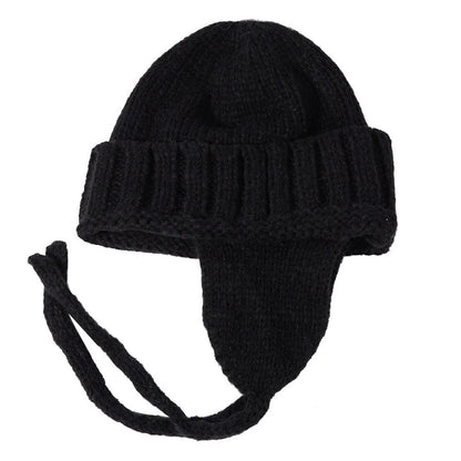 New Winter Cute Candy Colors Knitted Cap Fashion for Women Skullies Beanies Outdoor Windproof Thickened Warm Ear Protection Hat