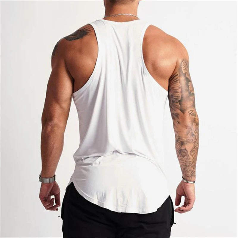 Bodybuilding New Brand Solid Tank Top Men Stringer Tanktop Fitness Singlet Sleeveless Shirt Workout Man Undershirt Gym Clothing