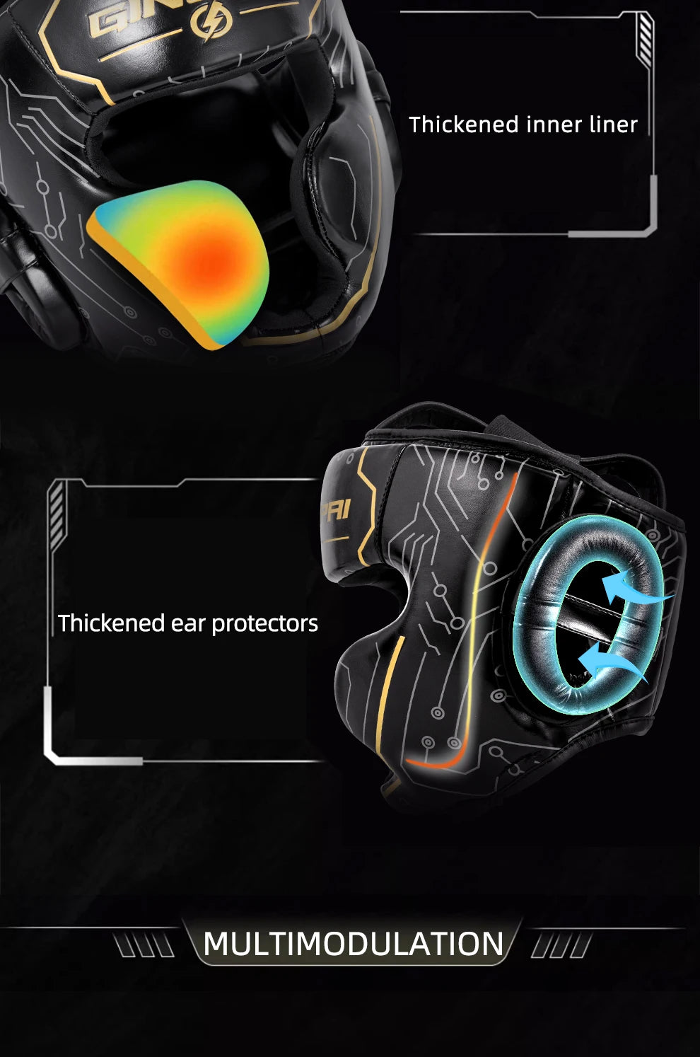 Apex Ritual – フルカバーMMAボクシングヘルメット – ムエタイ＆キックボクシング用レザーヘッドガード