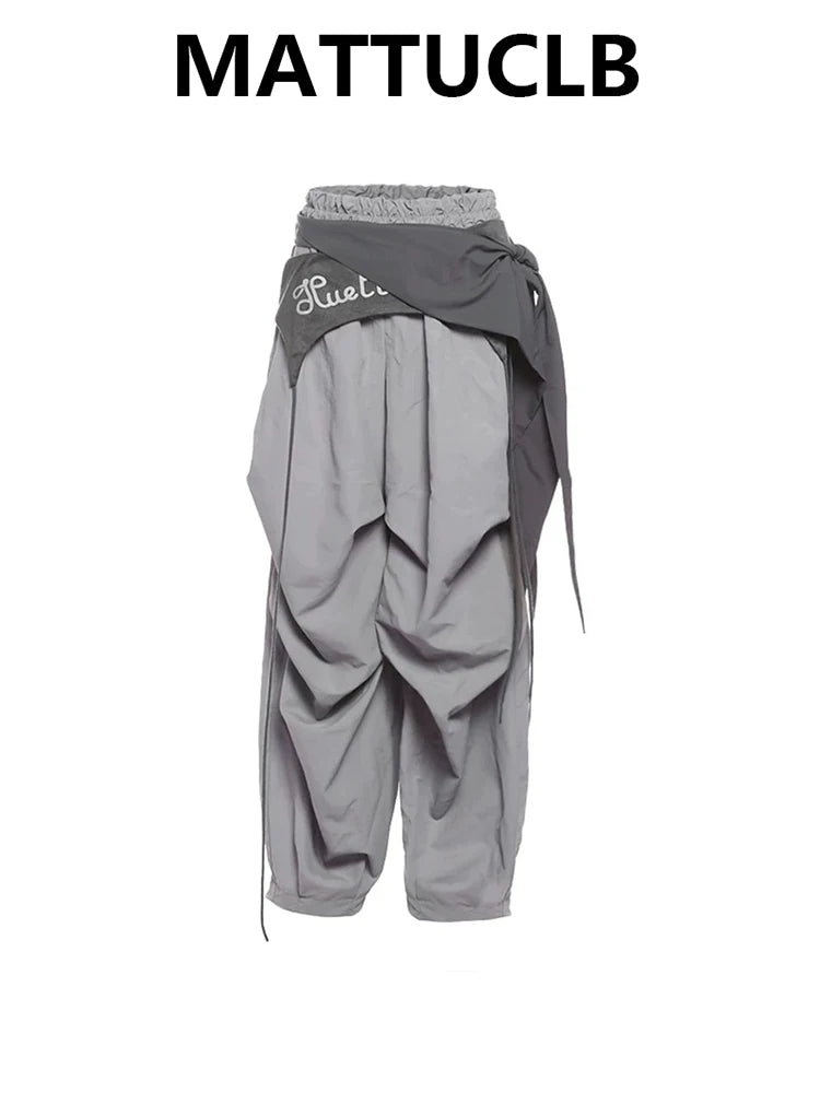 Summer Women Goblin Core Long Trousers Parachute Pants Harajuku Y2K Streetwear Loose Grunge 2000s Streetwear Hip-pop Sweat Pants
