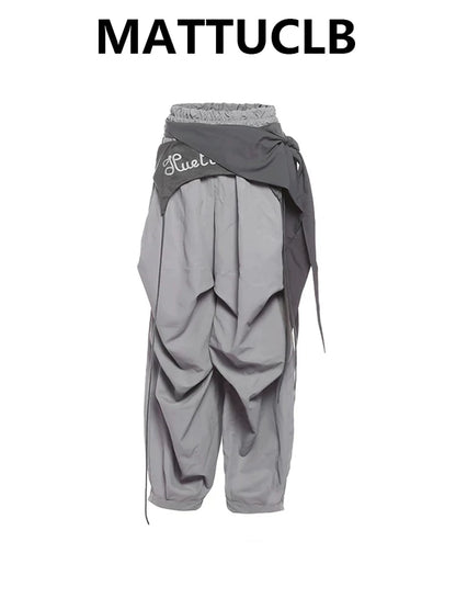 Summer Women Goblin Core Long Trousers Parachute Pants Harajuku Y2K Streetwear Loose Grunge 2000s Streetwear Hip-pop Sweat Pants