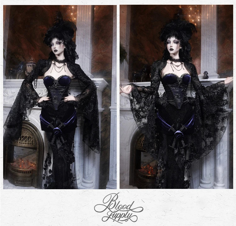Women's Gothic Velvet Corset Waist Top