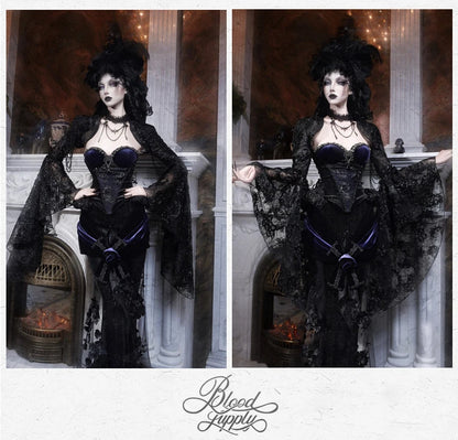 Women's Gothic Velvet Corset Waist Top