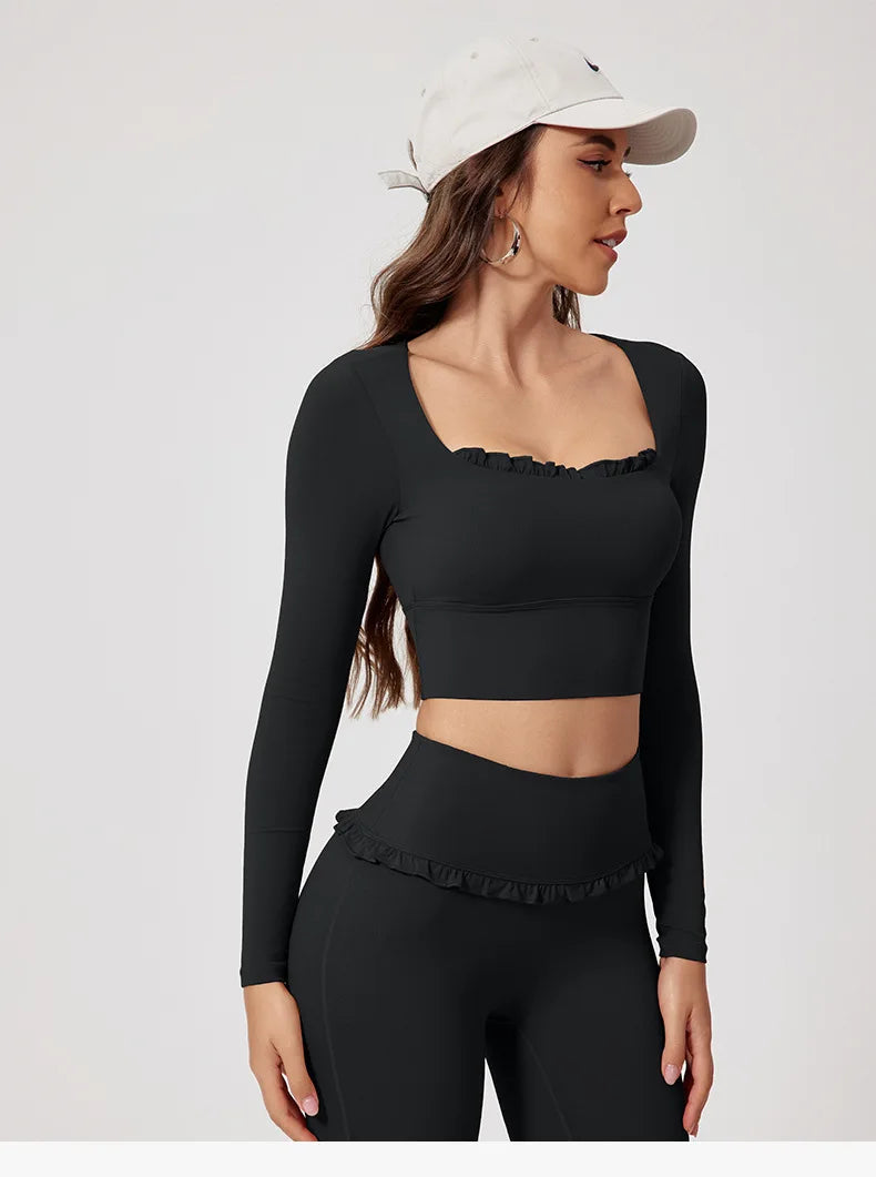 Women's Workout Wide-Leg Slim Fit Two-Piece Set