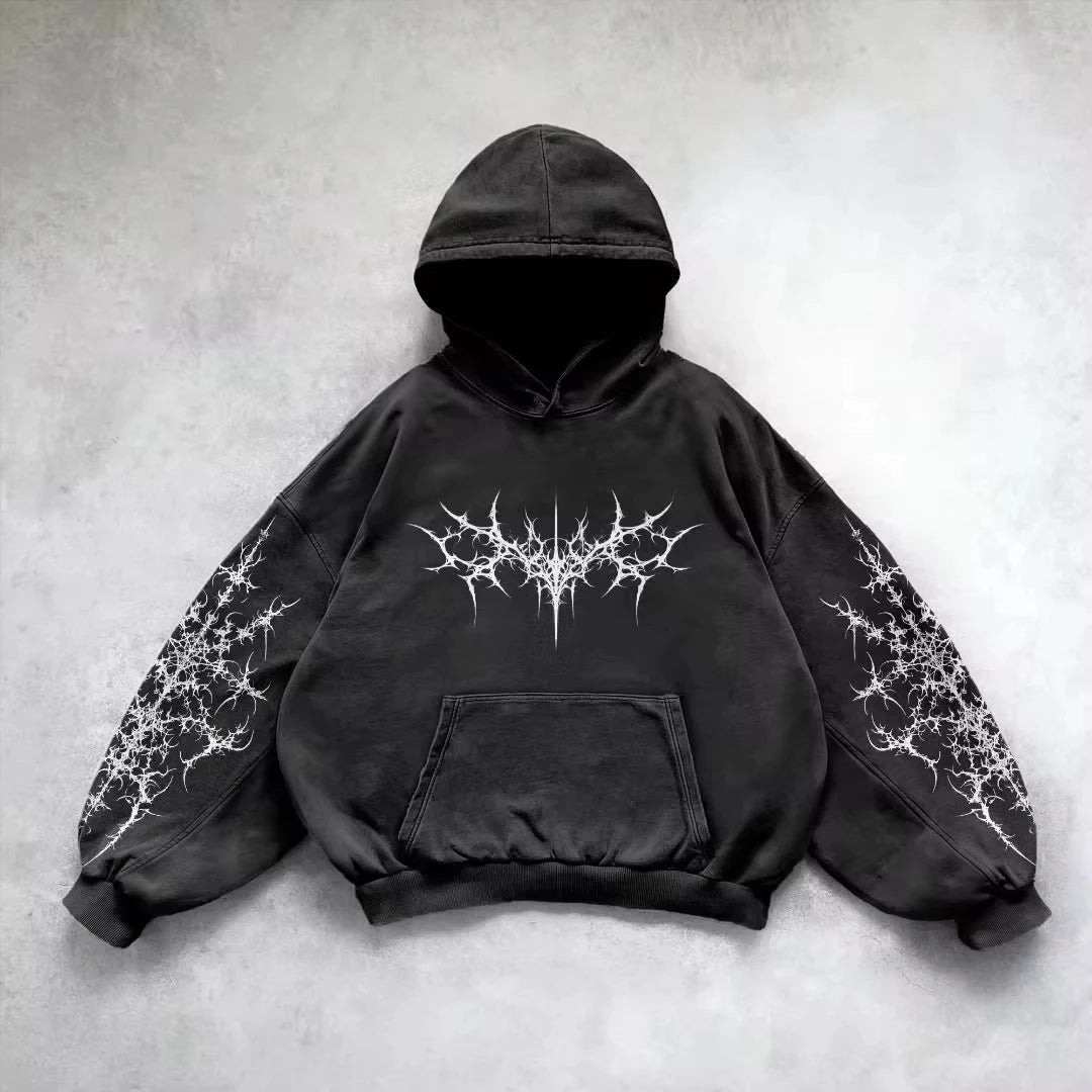 Women's Gothic Graphic Oversized Pullover Hoodie