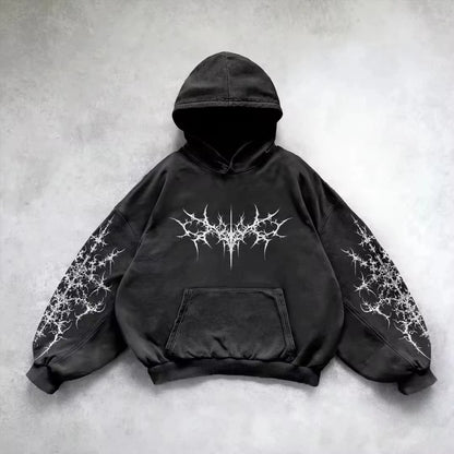 Women's Gothic Graphic Oversized Pullover Hoodie