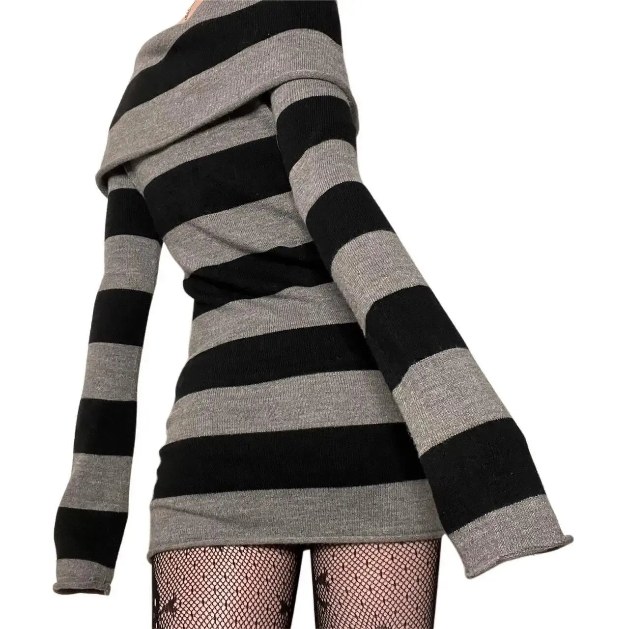 Women's Striped Off-Shoulder Mini Dress