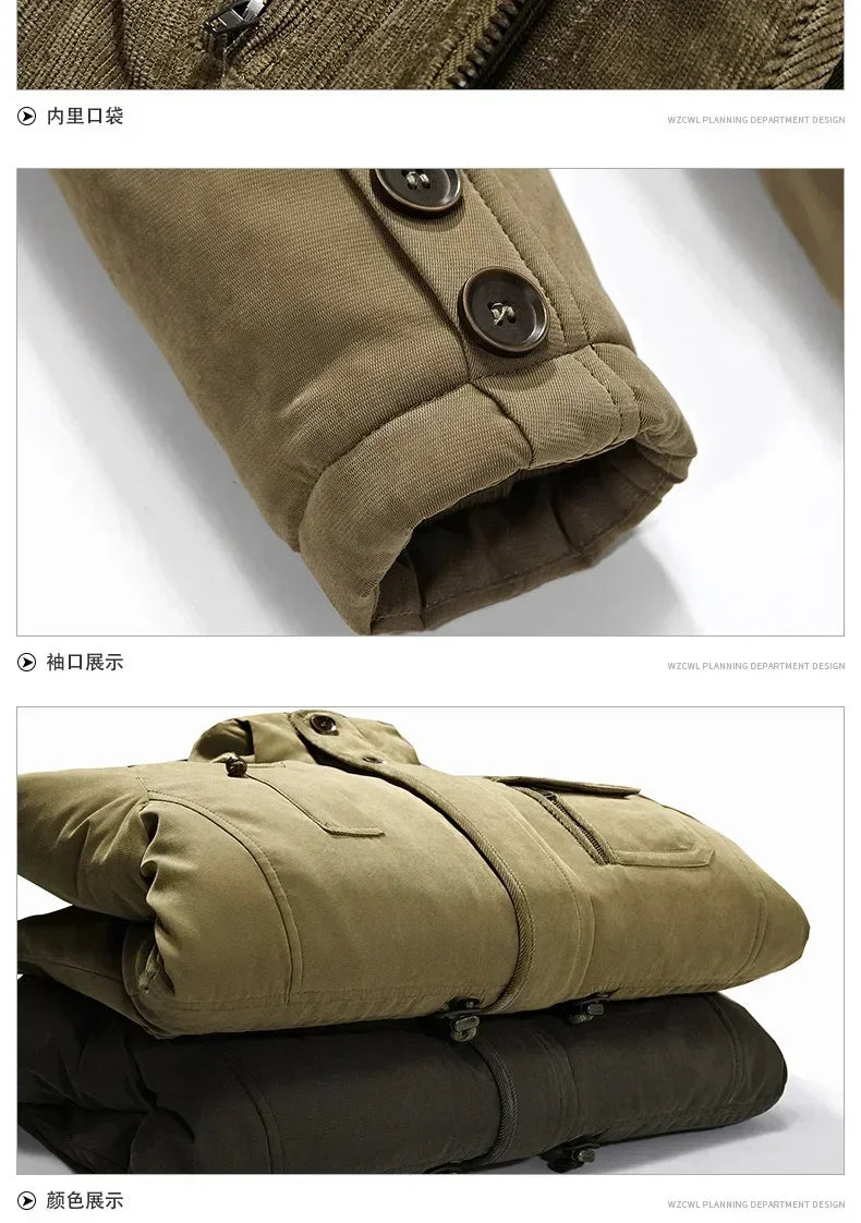 Thermal Hooded Casual New Coat Thermal Thick Jacket Men Military New Jacket Parkas Winter Men's Pile Jacket Outdoor Coat Men's