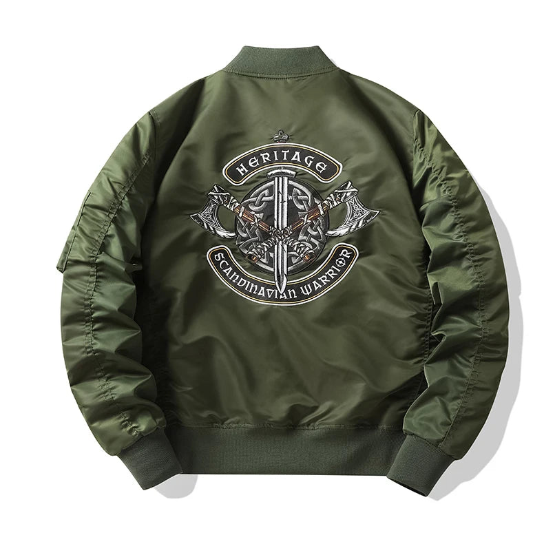 Apex Ritual – Spring Autumn Embroidered MA1 Pilot Jacket Men – Trendy American Workwear Baseball Style