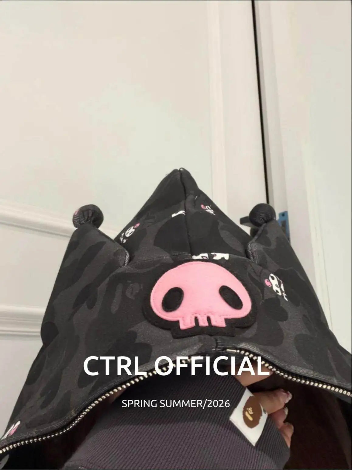 In  Stock  Anime Hello Kittys Hooded Jacket Girl Commuting Coat Jacket Kuromi Anime 3d Ears Hooded Cute Leopard Print Clothes