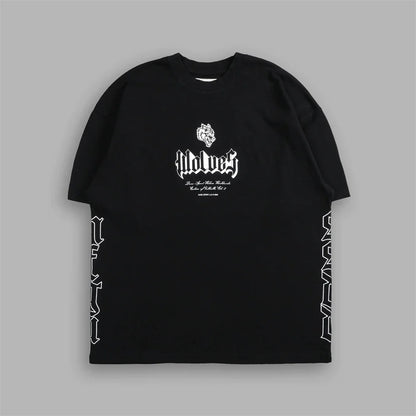 US SIZE NEW "SIDE BY SIDE" OVERSIZED TEE IN BLACK Men T Shirts Y2k DARK Gothic Short Sleeve T-Shirt Harajuku Hip Hop Couple Tops