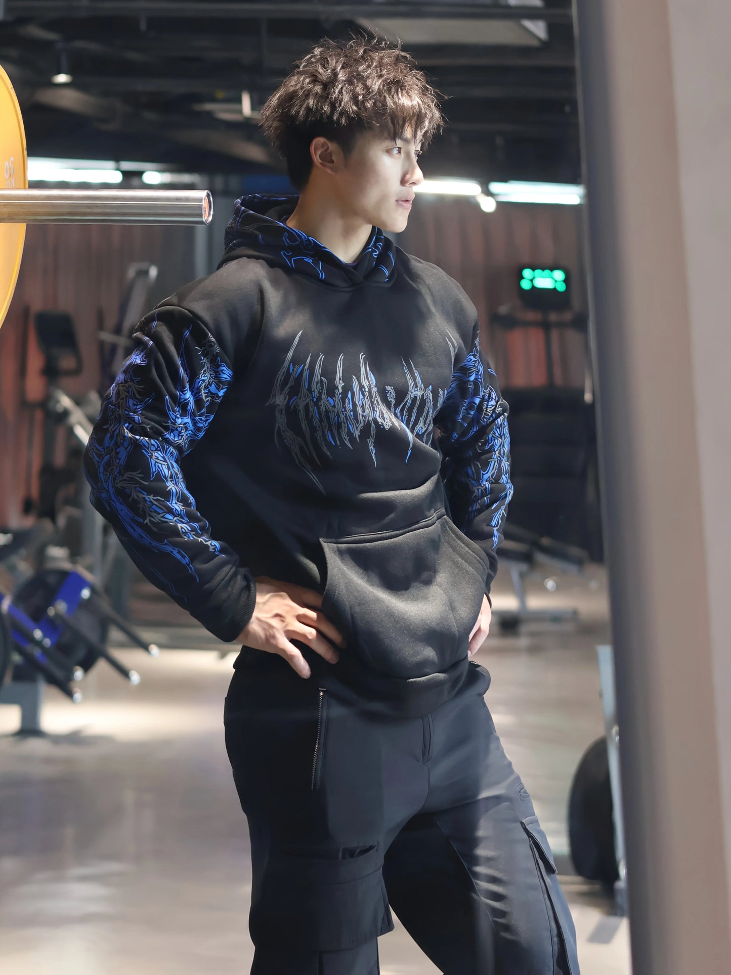 New Men's Fashion Hoodie for Spring/Fall | Street Style Color-Block Print Pullover | Comfortable Versatile with Pockets