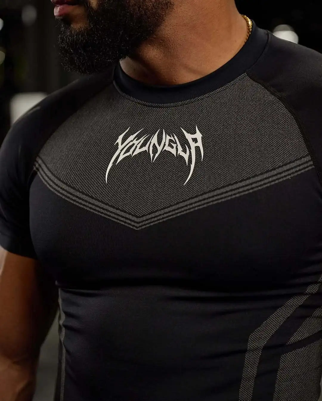 Men's Compression Short Sleeve T-Shirt Tribal Print Workout Tops Breathable Quick Dry Athletic Base Layer for Gym Training Bodyb